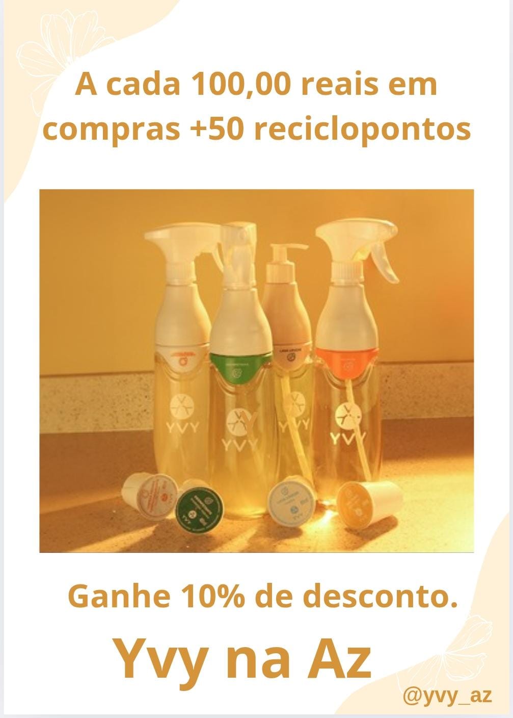 A cada 100 reais em compras + 50 reciclopontos ganhe 10% de desconto!